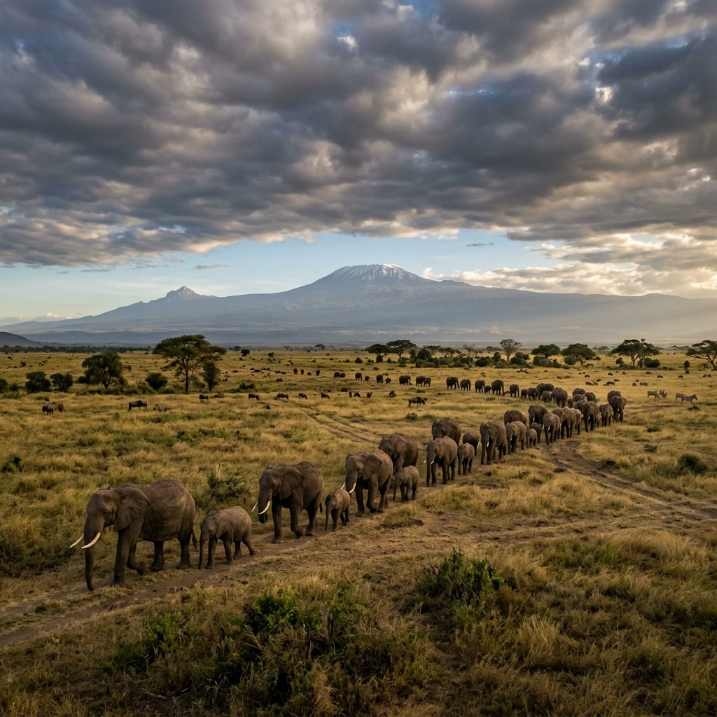 Safari scene in Kenya