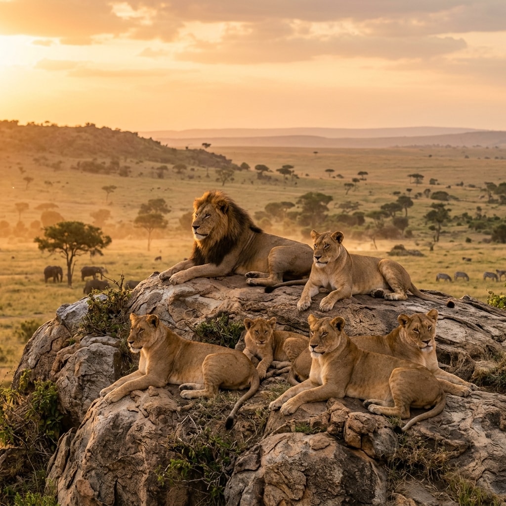 Safari scene in Kenya