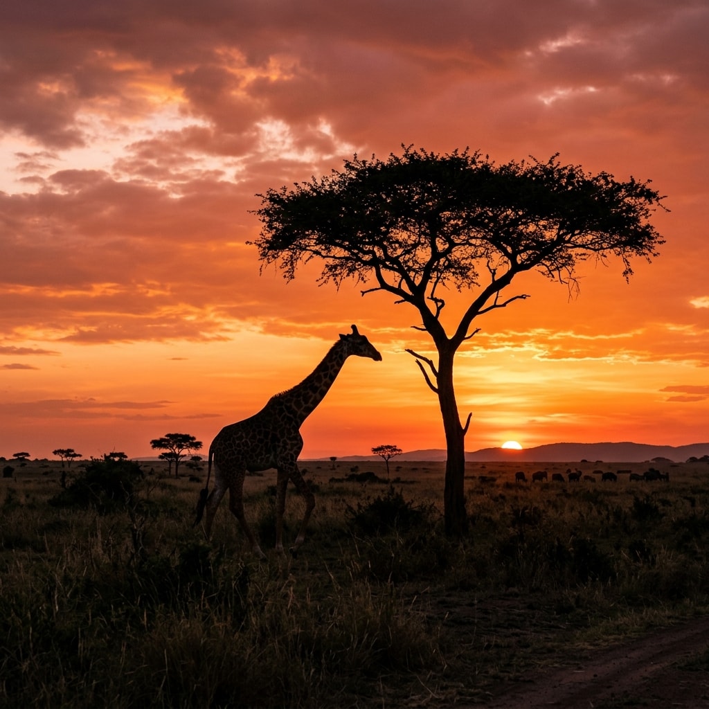 Safari scene in Kenya